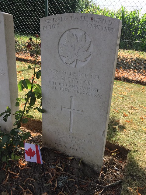 Ieper Canadian grave stone